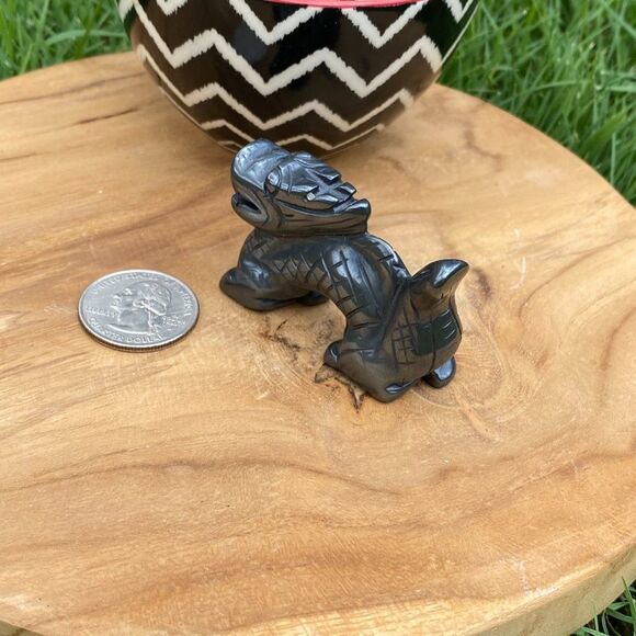 Carved Hematite Dragon - Picture 3 of 6